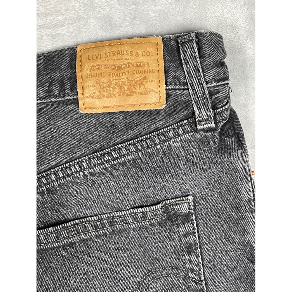 Levis Ribcage Wide Leg Jeans Washed Black High Rise Denim 29x32 A6081-0001 - Picture 3 of 11